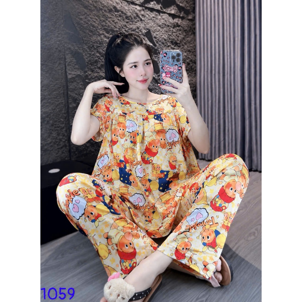 Đồ Bộ Tole Lanh Nữ Dài 2 Túi Mặc Nhà, Đồ Ngủ Cotton Bigsize Chất