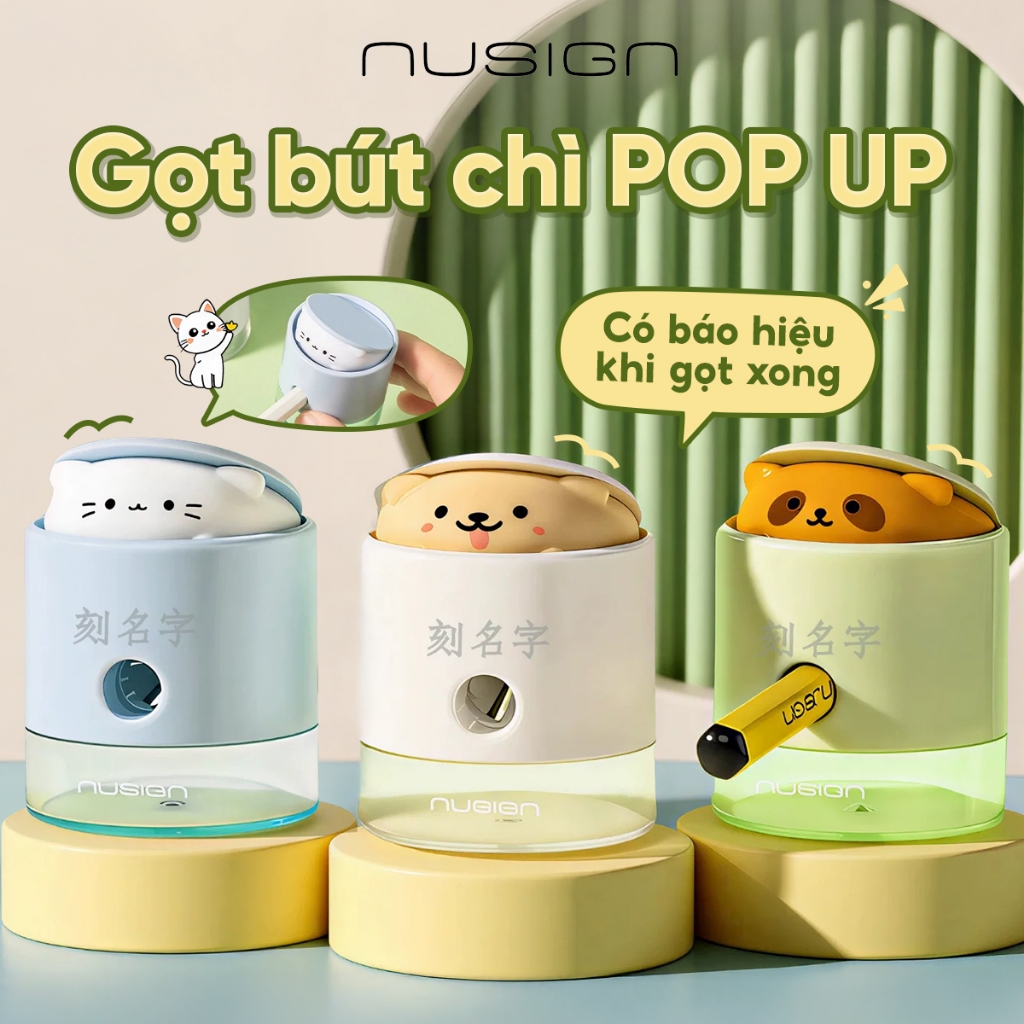 🔥GIÁ SIÊU HỜI🔥Gọt Chì POP UP Thú Cưng Nusign Có Báo Hiệu Khi Gọt Xong, Lưỡi Thép Sắc Bén Không Gỉ Nhỏ Gọn Dễ Gọt Dễ Mang