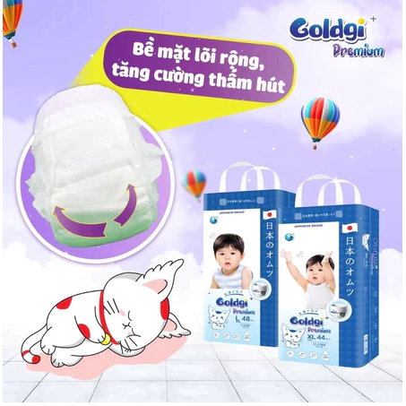 (Mẫu mới nhất) Bỉm dán/quần Goldgi+ Premium / X5 / ECO mới ra size Nb92/S84/M66/M60/L56