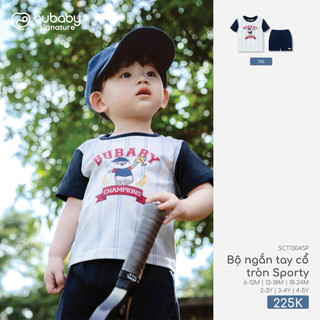 6m-4y| Bubaby Bộ ngắn tay cổ trong Sporty SCT1304SP cao cấp cho bé chất liệu mềm mại thoáng mát an toàn cho da