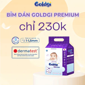 Bỉm dán/quần Goldgi+ Premium / X5 / ECO mới ra size Nb92/S84/M66/M60/L56