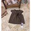 Áo Đũi babydoll dáng tay hến cổ sơ mi phối nơ họa tiết chấm bi Hh-001