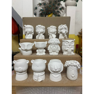 💥MUA 5 TẶNG 1💥Tô tượng thạch cao, Chậu thạch cao hình động vật, làm nến, lọ  đựng bút, chậu trồng sen đá xương rồng.