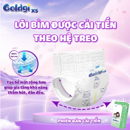 (Mẫu mới )Bỉm dán/quần Goldgi+ X5 / ECO quần dán đủ size Nb92/S84/M66/M60/L56/L48/XL46/XL44/XXL32