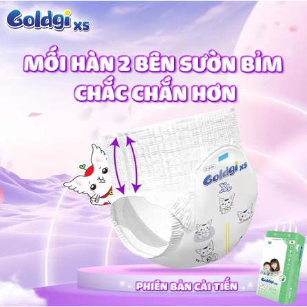 (Mẫu mới )Bỉm dán/quần Goldgi+ X5 / ECO quần dán đủ size Nb92/S84/M66/M60/L56/L48/XL46/XL44/XXL32