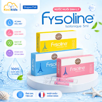 Nước muối sinh lý Fysoline cho trẻ sơ sinh - Vệ sinh mắt, mũi, miệng, hỗ trợ giảm viêm mũi, sổ mũi, ngạt mũi cho bé