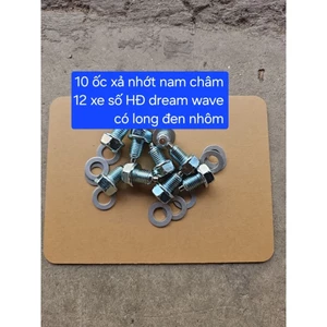 combo 10 ốc xả nhớt nam châm xe số 12 ly kèm long đen nhôm dream wave cá RS RSX a110 s110 ab số xịn