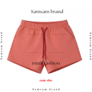 [CÓ TÚI QUẦN TIỆN LỢI] Quần short nữ dáng ngắn cạp cao phối dây rút chất nỉ tôn dáng năng động SAMSAM BRAND Q08