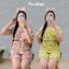 Đồ bộ Quần đùi Áo bèo ngực tay ngắn, Chất vải tole lanh mềm mát mịn, họa tiết dễ thương 40-75kg NaShop