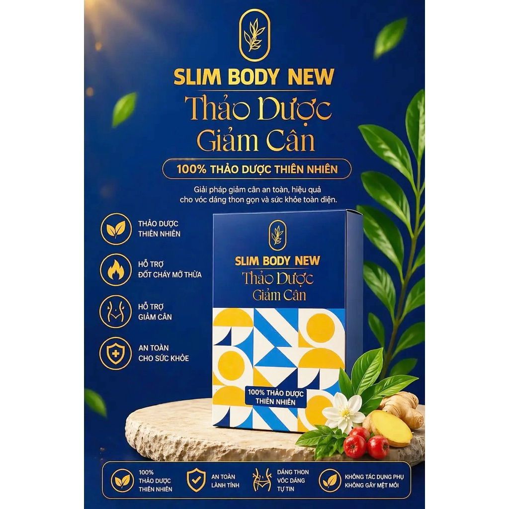 Giảm cân cấp tốc Slim Body New giảm mạnh cho cơ địa khó hàng 9 hãng (sét 3 món)