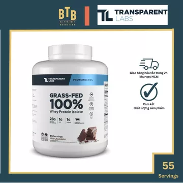 Bột protein Transparent Labs Grass-fed Whey Protein Isolate - 4lbs hỗ trợ tăng cơ