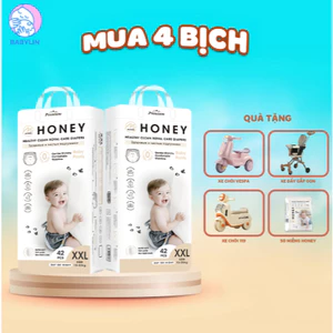 Combo 4 Bịch Tã Bỉm Honey Premium Cao Cấp, Bỉm Chính Hãng Đủ Size