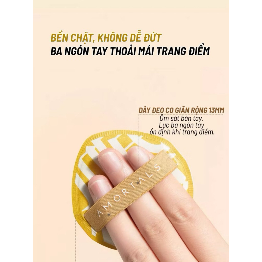 Hộp 2 Mút Trang Điểm  AMORTALS xanh vàng kèm Hộp size XL Giúp Đánh Nền, Kem Lót Và Cushion Chuyên Nghiệp IS1