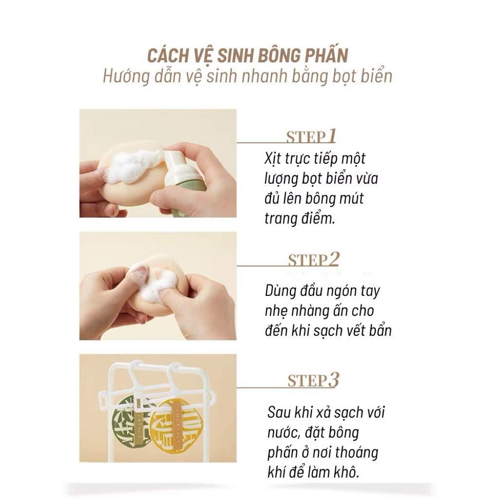 Hộp 2 Mút Trang Điểm  AMORTALS xanh vàng kèm Hộp size XL Giúp Đánh Nền, Kem Lót Và Cushion Chuyên Nghiệp IS1