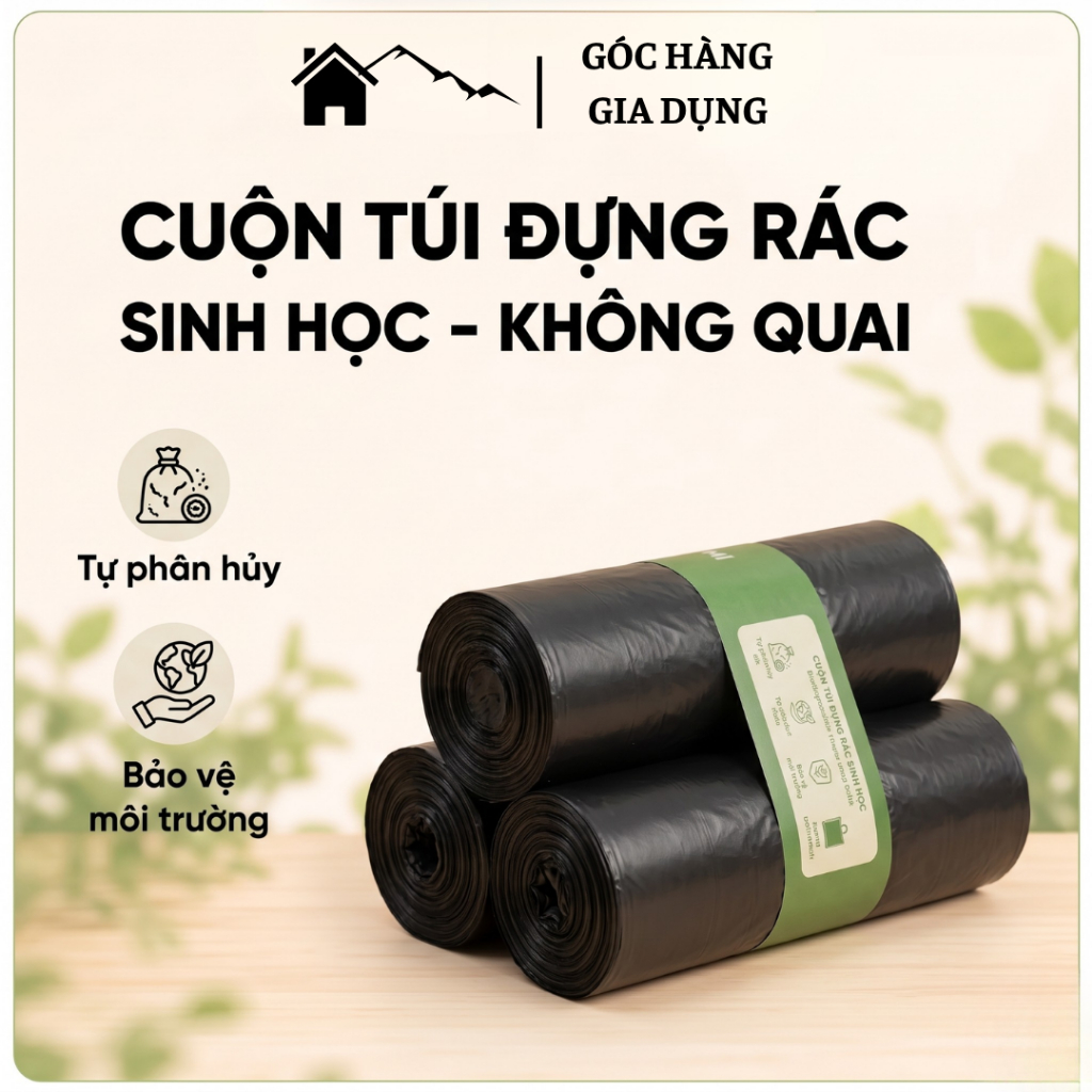 [Đơn 85k Nhận Quà] Bịch 3 Cuộn Túi Đựng Rác Chất Liệu Nilon Tự Hủy Sinh Học Tiện Dụng Và Tiết Kiệm 55x65cm