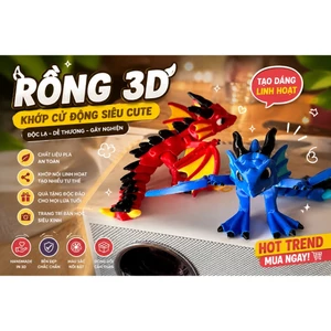 Rồng In 3D Khớp Cử Động Mini Siêu Dễ Thương – Đồ Chơi Rồng Mô Hình Trang Trí Bàn Học,Quà Tặng Độc Lạ