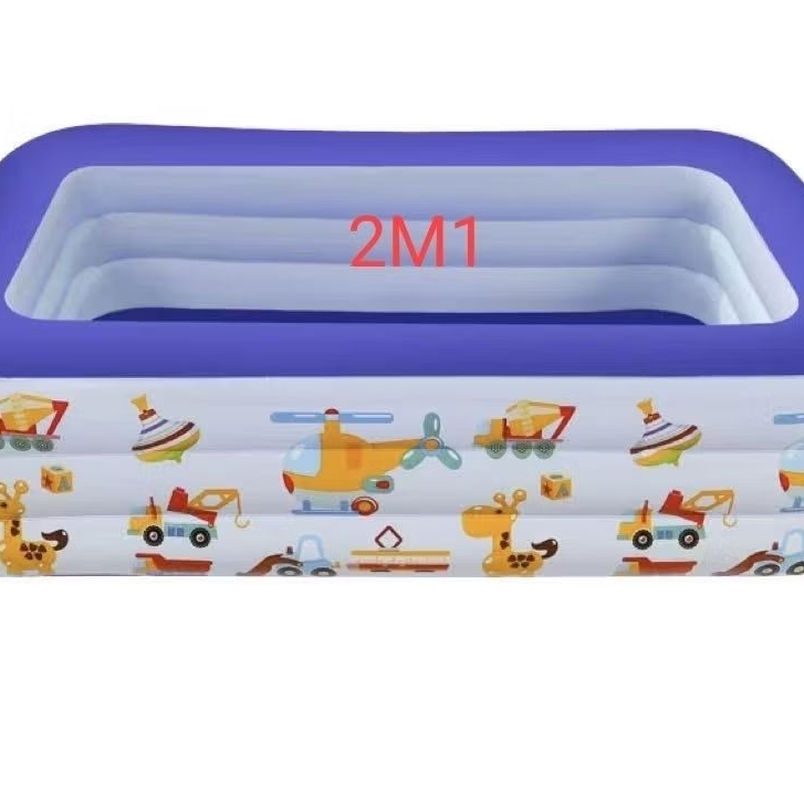 Bể Bơi Bơm Hơi Trẻ Em 3 Tầng Đáy Đôi 2m1 Nhựa PVC Bể Bơi Dày Dặn Chống Rò Rỉ Cho Bé Và Gia Đình
