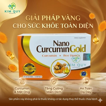 Viên Uống Dạ Dày Nano Curcumin Gold - Hỗ Trợ Giảm Viêm Loét Dạ Dày, Tá Tràng, Đẹp Da