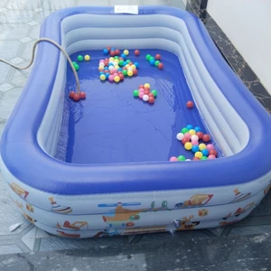 Bể Bơi Bơm Hơi Trẻ Em 3 Tầng Đáy Đơn 2m6 Nhựa PVC Bể Bơi Dày Dặn Chống Rò Rỉ Cho Bé Và Gia Đình