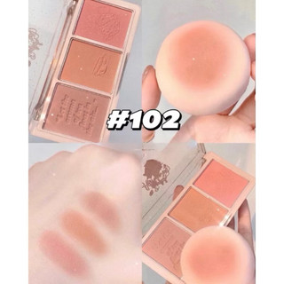 (Tone Hồng) Phấn Má Hồng & phấn mắt 3 Ô
