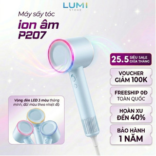 Máy sấy tóc LUMI cao cấp không cánh quạt,màn led hiển thị nhiệt độ,công nghệ ion âm chăm sóc tóc - bảo hành 12 tháng