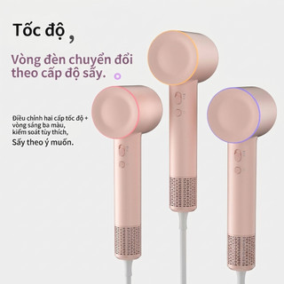 Máy sấy tóc LUMI cao cấp không cánh quạt,màn led hiển thị nhiệt độ,công nghệ ion âm chăm sóc tóc - bảo hành 12 tháng