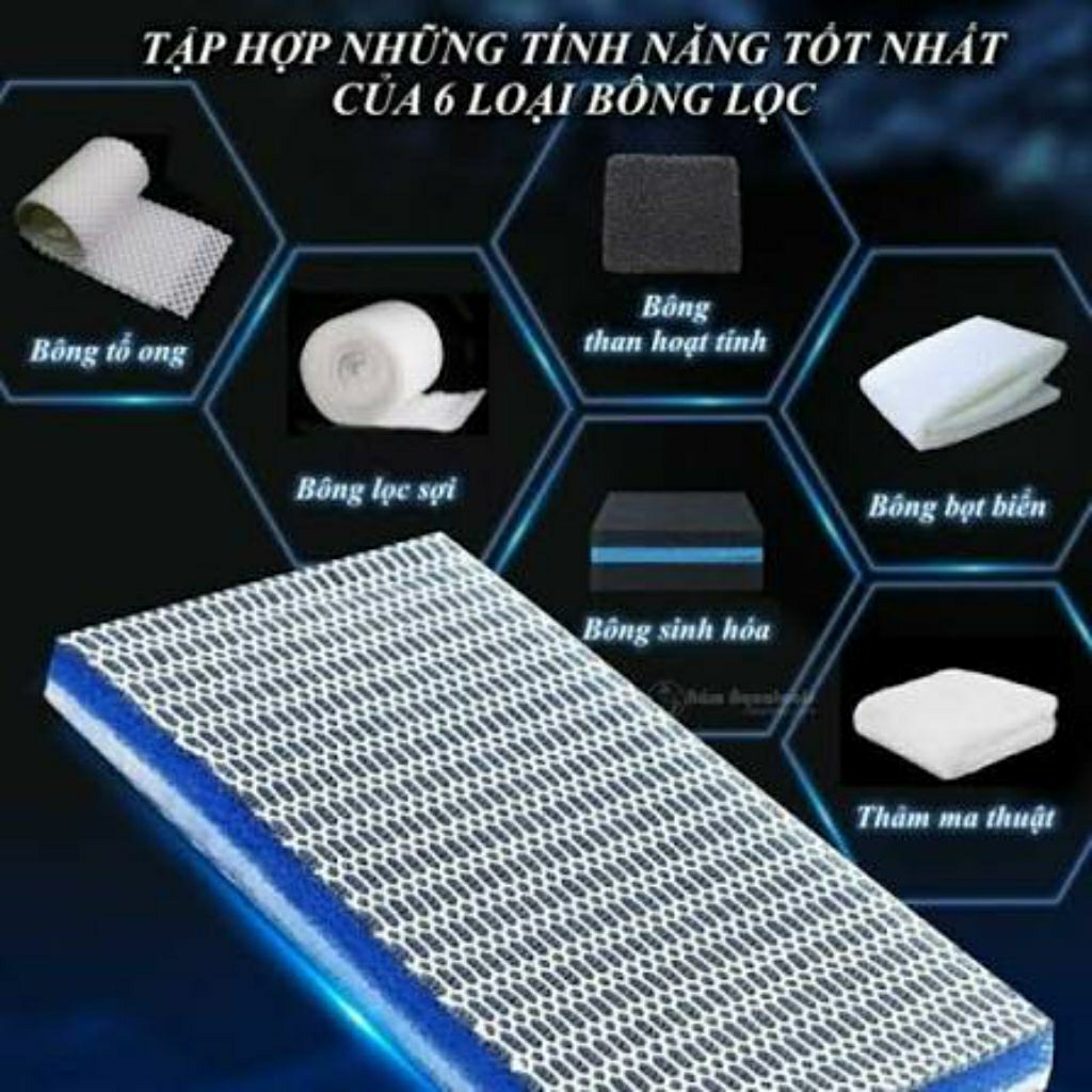 Bông lọc nhiều lớp 8D lọc nước bể cá, lọc bụi mịn, giữ vi sinh.