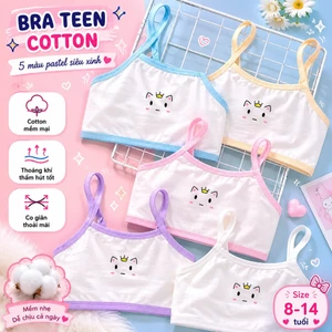 COMBO 5 Áo Lá Bé Gái Cotton Mềm Mại Thoáng Mát Dây Hai Quai Cho Bé