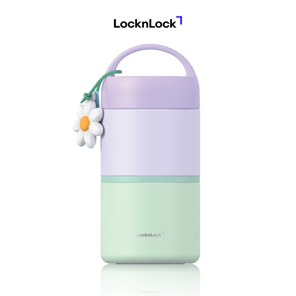 [SVIP] Bộ 2 Hộp Cơm Giữ Nhiệt LocknLock Lunch Box LHC8055VOL Inox 304, Kèm Muỗng - K-MALL