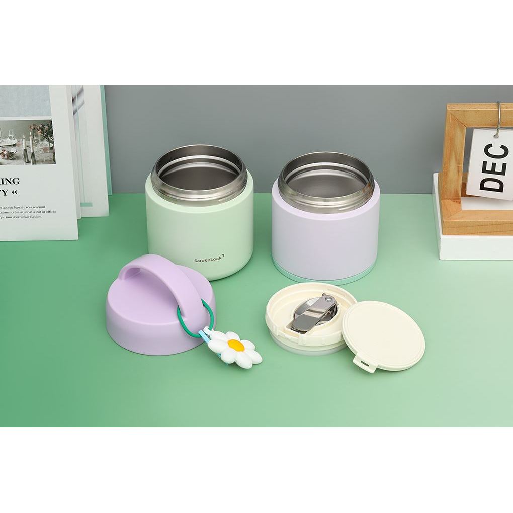 [SVIP] Bộ 2 Hộp Cơm Giữ Nhiệt LocknLock Lunch Box LHC8055VOL Inox 304, Kèm Muỗng - K-MALL