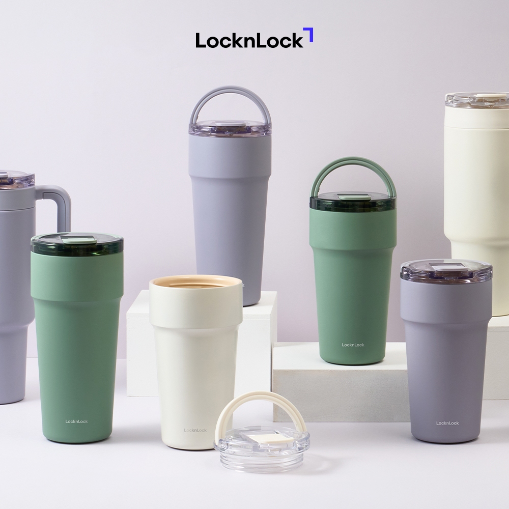 [SVIP] Bình Giữ Nhiệt LocknLock Metro Cafe Top Handle LHC4419 900ml Phủ Sứ Quai Xách Ống Hút K-MALL