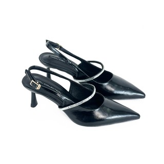 [BST THANH] Giày SlingBack Cao Gót 7P Dây Đá LESLIE HADU M7162 Da Cao Cấp Đế TPR Chống Trượt BH 12T