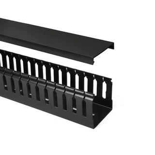 Máng nhựa đi dây điện màu đen dài 50cm dài 1m