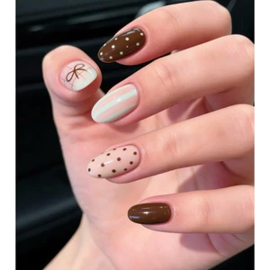 NAIL BOX CHẤM BI NEUTRAL NÂU BE