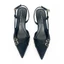 Giày SlingBack Cao Gót 7P Quai Khóa Chéo HAILLEY HADU M7163 Da Cao Cấp Đế TPR Chống Trượt BH 12T