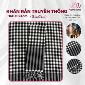 Khăn Rằn Xưa - Khăn rằn Nam Bộ dùng đi du lịch, che nắng, thấm hút mồ hôi tốt, kích thước 160x60cm
