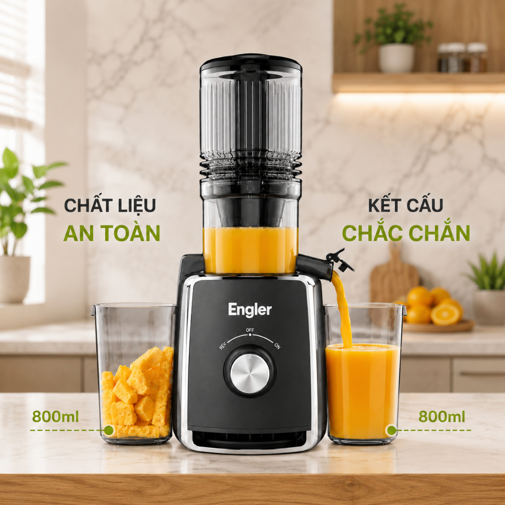 Máy Ép Chậm Engler EGL2925 300W Ép Kiệt Bã 99% Miệng Ép Rộng 12.7cm Giữ Trọn Dinh Dưỡng