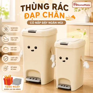 Thùng Rác Đạp Chân Có Nắp Đậy Ngăn Mùi SMILE, Thùng Rác Nhà Bếp Phòng Khách Nhựa Cao Cấp