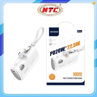 [Có 3C] Pin Dự Phòng Sendem PH102 10000mAh lõi 21700, TypeC PD 20W, Kèm cáp LaiNing và đầu cắm TypeC