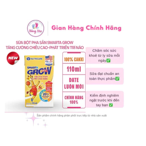 {Chính hãng} Sữa pha sẵn Smarta Grow phát triển chiều cao cho bé 1t 48h 110ml