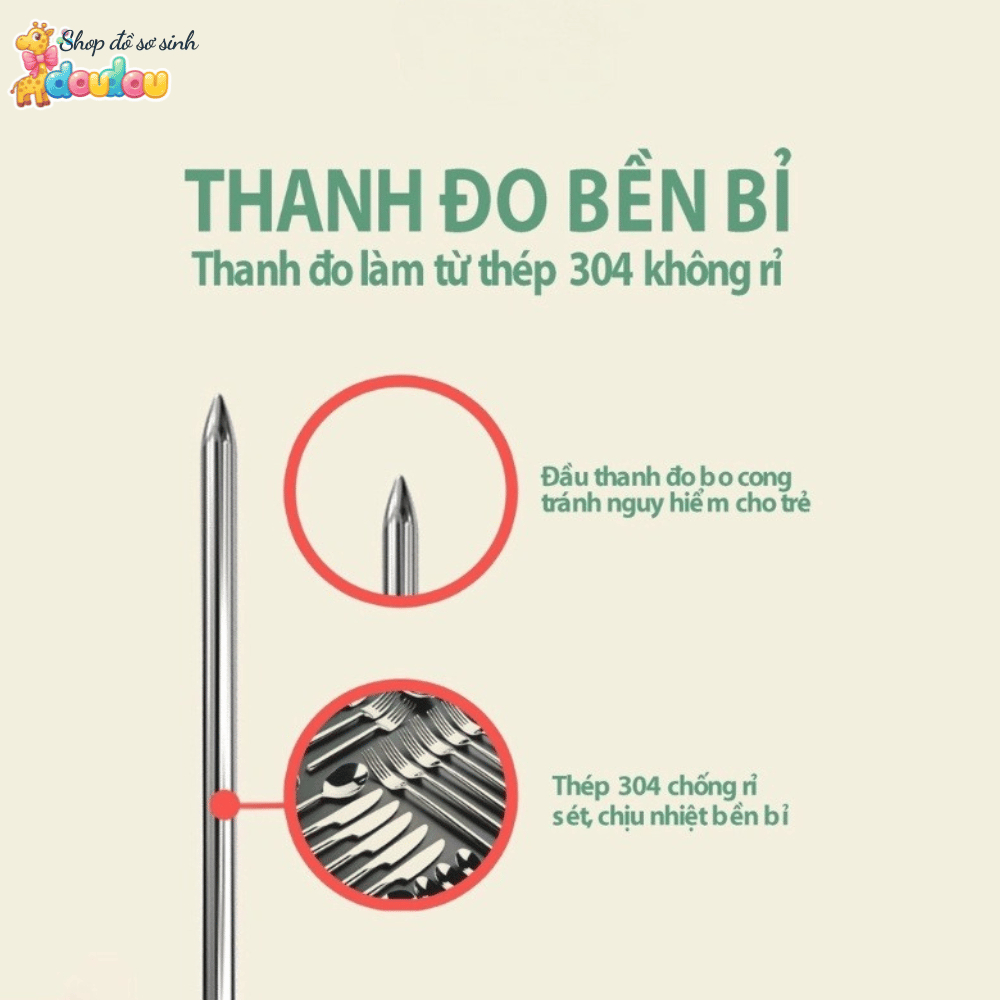 Nhiệt Kế Điện Tử Misuta Nhiệt Kế Inox 304 Đo Nước Pha Sữa DouDou A22