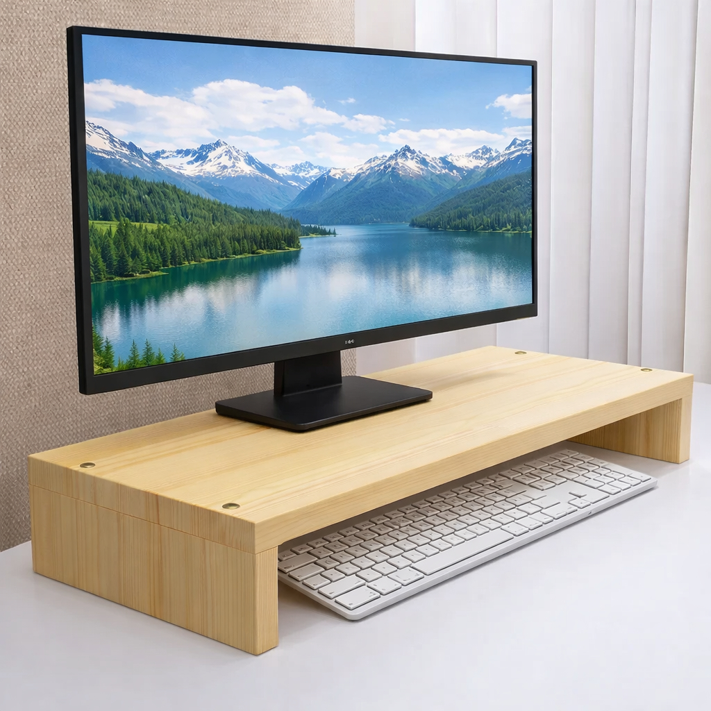 Kệ ngang để màn hình vi tính , decor trang trí bàn làm việc , gỗ mdf dày 17mm phủ melamin | BigBuy360 - bigbuy360.vn