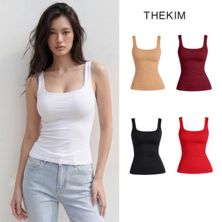 THEKIM Áo thun 2 dây bản to ( mút ngực tháo rời ) cổ U nhiều màu , áo thun hai dây quai to dáng dài sơ vin T229