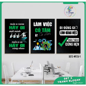 Set 3 Tranh Slogan, Động Lực - T.Design_SacMauInAn tranh fomex cứng