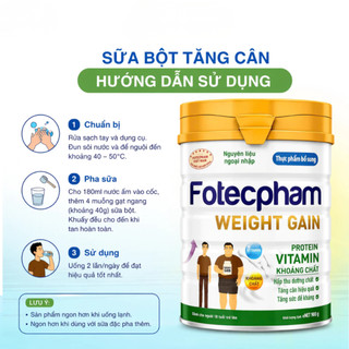 Sữa Fotecpham Weight Gain - Hỗ Trợ Tăng Cân, Bổ Sung Dinh Dưỡng Cho Người Gầy (Hộp 400g/900g)