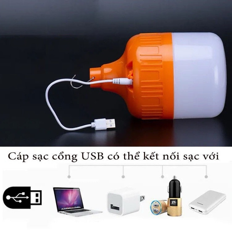 Bóng đèn tích điện DUSIHA siêu sáng, Đèn led tích điện 200W, 300W, 500W 2 Pin tích 6-8h Hót 2026