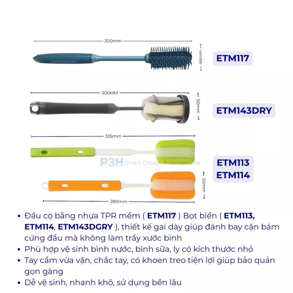 Cọ rửa ly, dụng cụ rửa bình LocknLock có đế dựng và lỗ treo tiện lợi ETM143DGRY - K-MALL