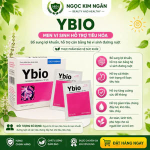 YBio - Men vi sinh hỗ trợ tiêu hóa - Bổ sung lợi khuẩn, hỗ trợ cân bằng hệ vi sinh đường ruột - Hộp 24 gói