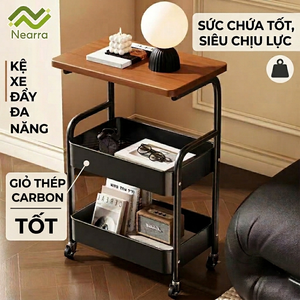 Kệ Xe Đẩy 3 Tầng Có Bánh Xe – Giải Pháp Tiết Kiệm Diện Tích Cho Spa, Thẩm Mỹ Viện Và Nhà Bếp