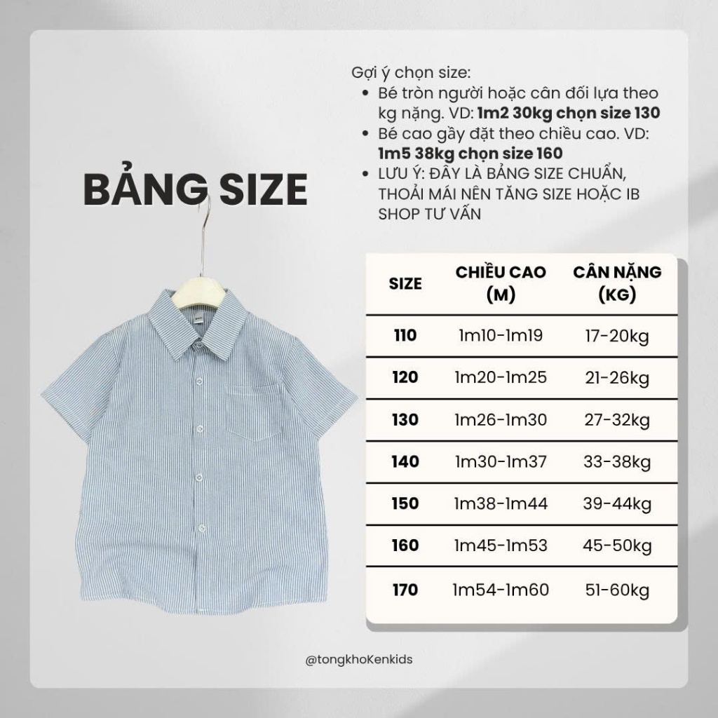 ÁO SƠ MI CỘC KẺ SỌC cho bé trai 17-60kg chất liệu thô Hàn,mềm mại,dễ chịu,thấm hút mồ hôi